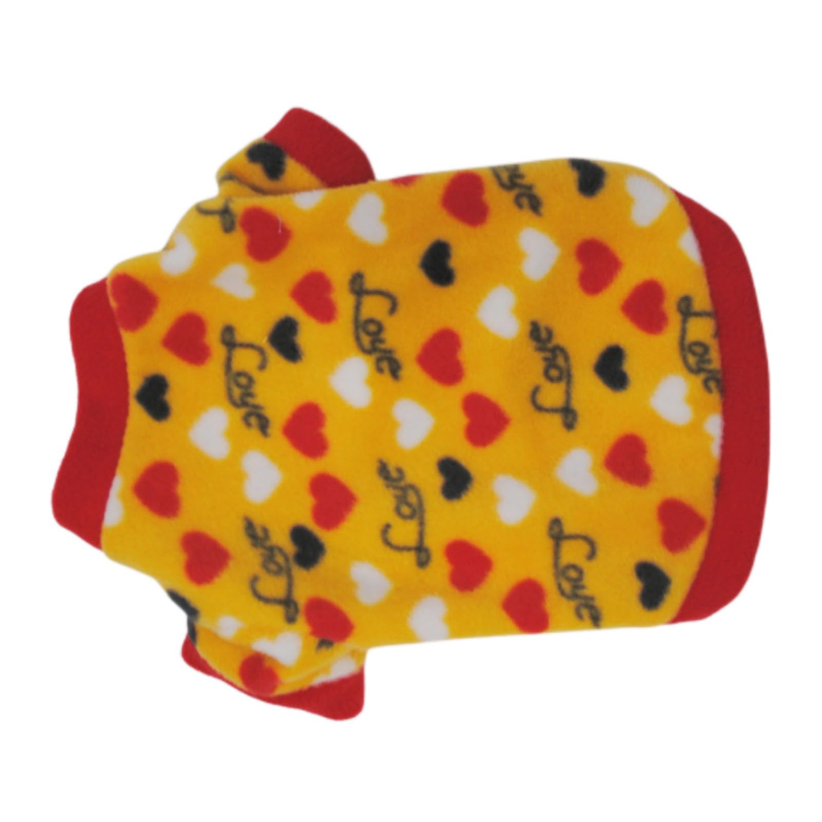 Muiltvoe Dog Warm Pajamas, Cute Love Heart Pattern Thermal Dog Winter Clothes for Small Medium Dogs, with Comfortable Polyester Material