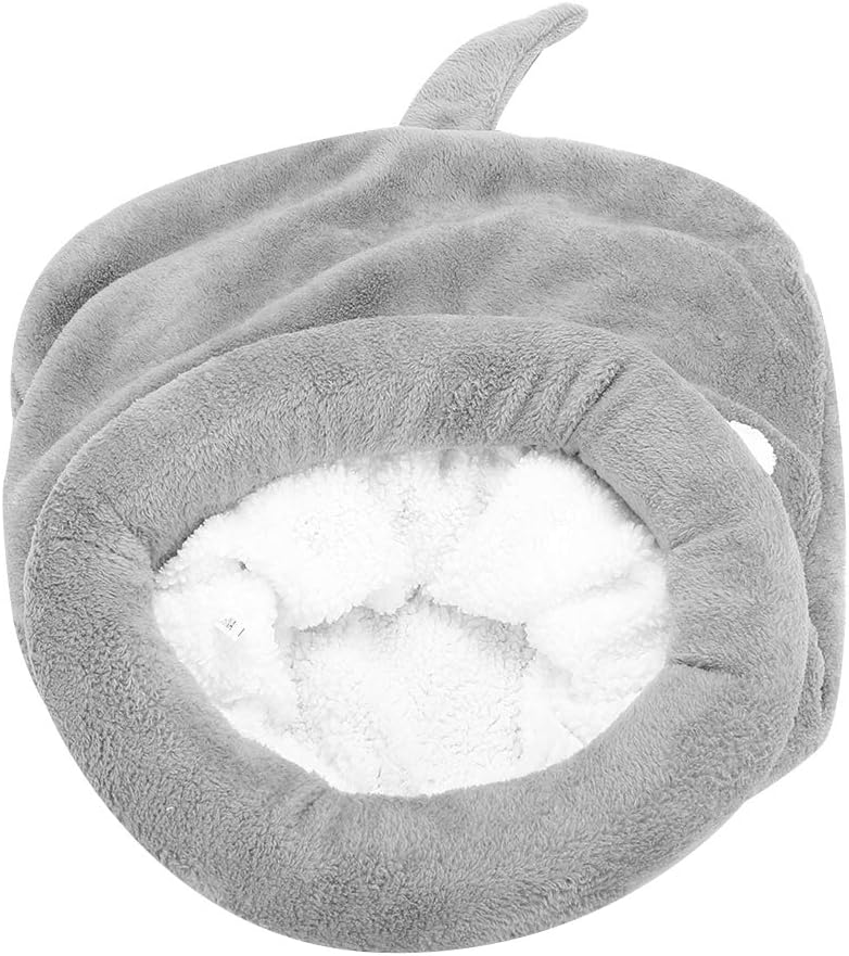 Cat Sleeping Bag Soft Plush Pet Bed Calming Self-Warming Kitty Sack Cave Sleeping Bag Puppy Cats Kennel for Cats and Dogs(grey M)