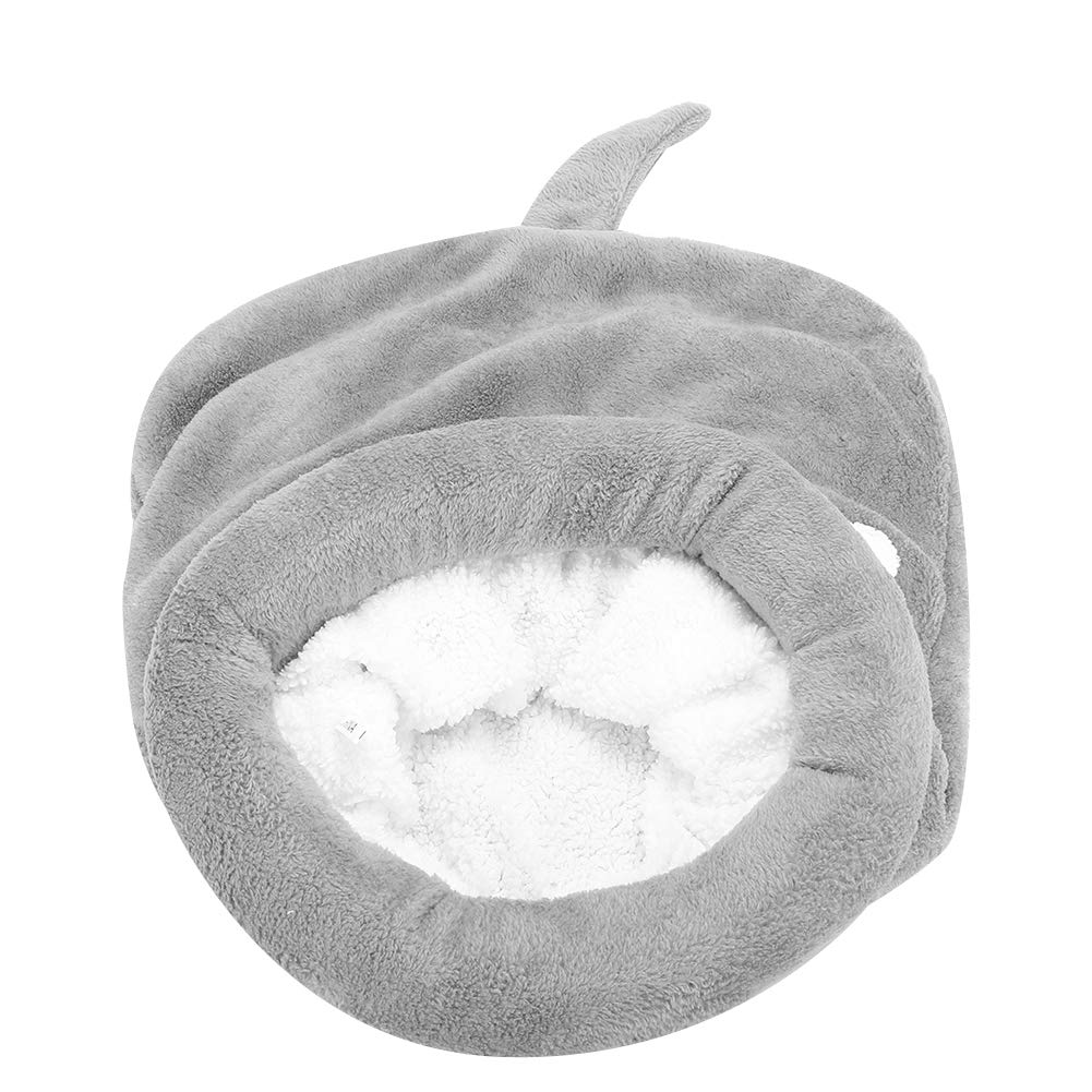 Pssopp Sac de Couchage pour Chat Doux en Peluche Auto-Chauffant Lavable Lits de Chat Câlin Sac Couverture Tapis Kitty Sac pour Chat et Chiot(Gris)