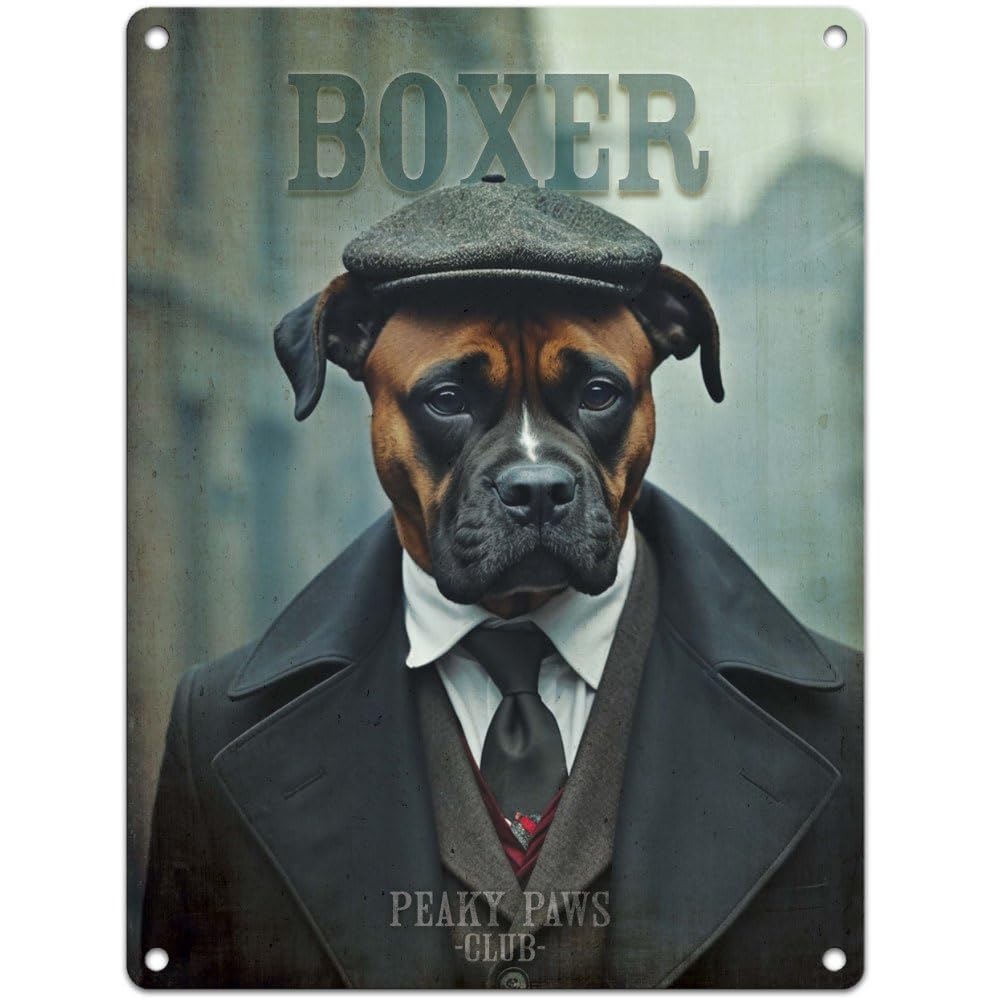 The Original Metal Sign Boxer Small (150 X 200Mm) Metal Sign - Peaky Paws Club