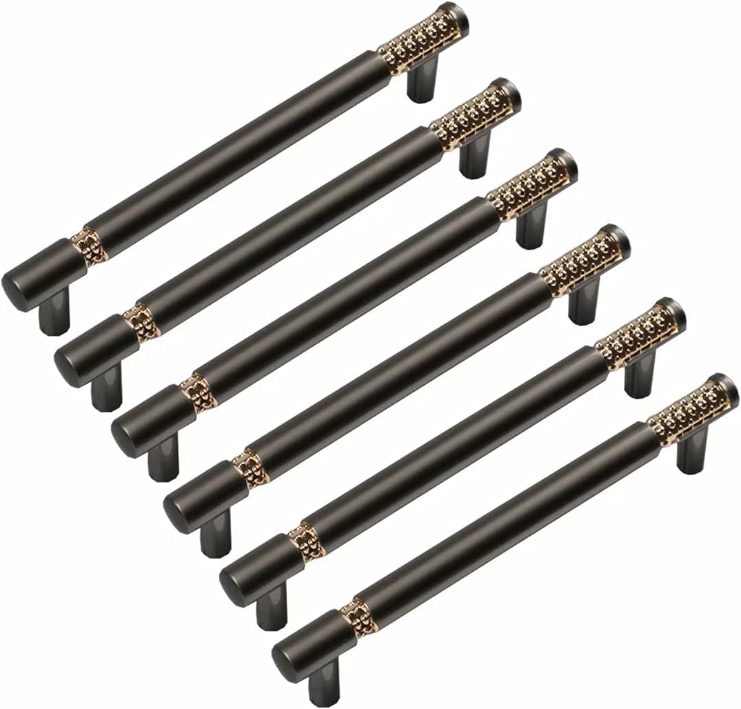 Creatdiy 6 Packs Kitchen Door T Bar Handle Pull Cupboard Drawer Pulls, Knobs