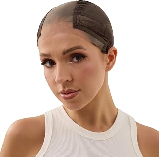 Xiushumyi Non-Slip Lace Wig Grip Cap for Women - Glue-Free, Adjustable Silicone Band, Breathable Comfort (Brown, M)