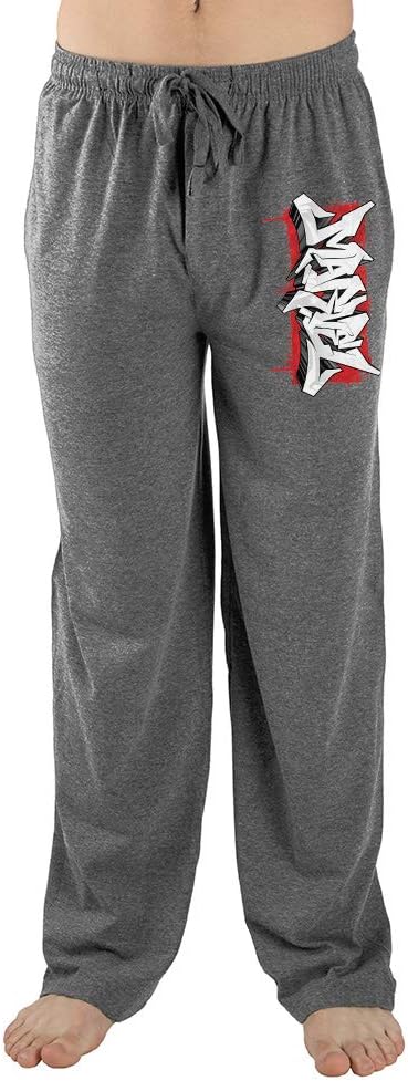 Graffiti Marvel Comic Book Graphic Print Mens Grey Sleep Pajama Pants