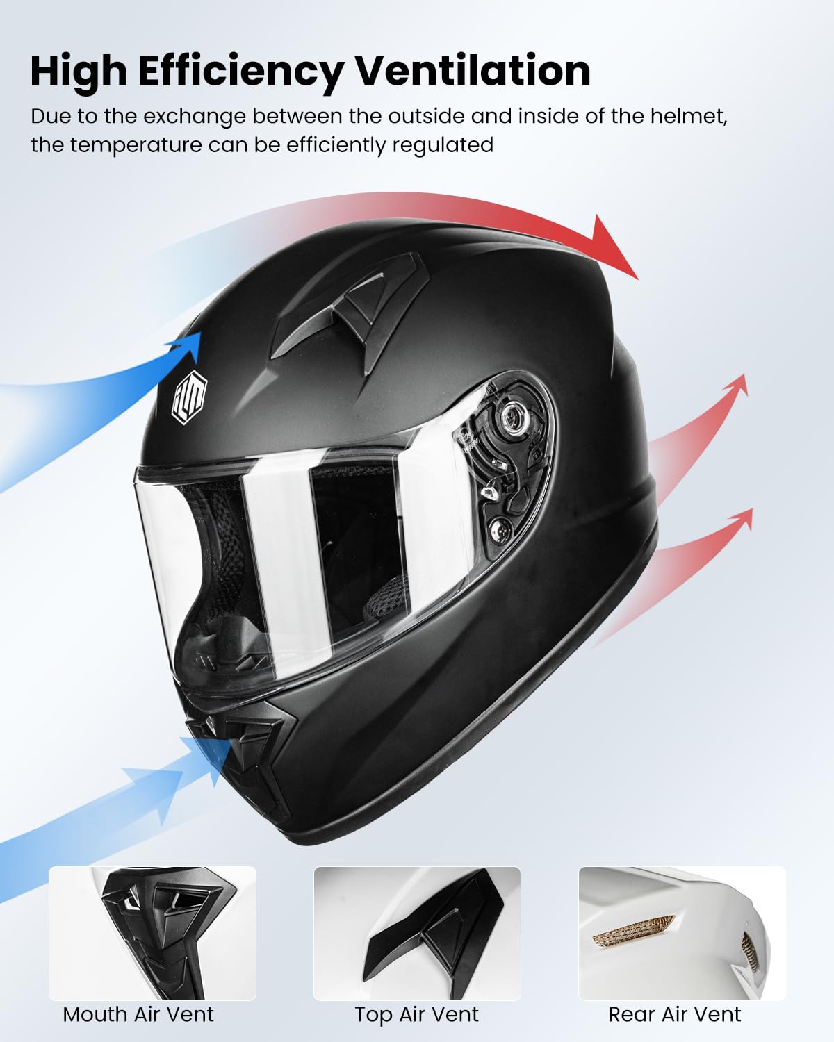ILM Motorradhelm Kinder Integralhelm Full Face ECE Model MF521