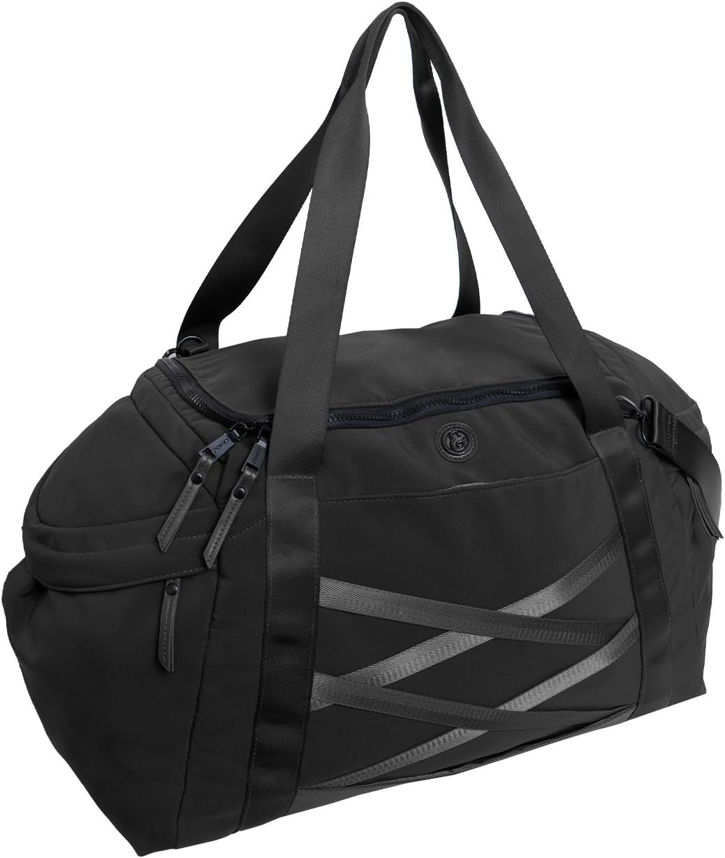 Joan & David 21" Foldable Gym Duffel Bag with Multiple Zippered Compartments, Nylon