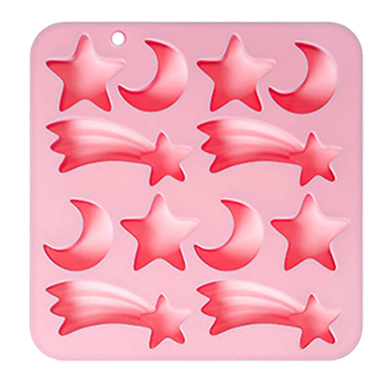 PANGBOER 12 Cavity Silicone Soap Mold Flexible Decorative Mold for Chocolate Fondant Cake Baking Resin Wax Cake Accent Projects Star Shape Wax Silicone Tray Resin Casting Soap Decor Batch