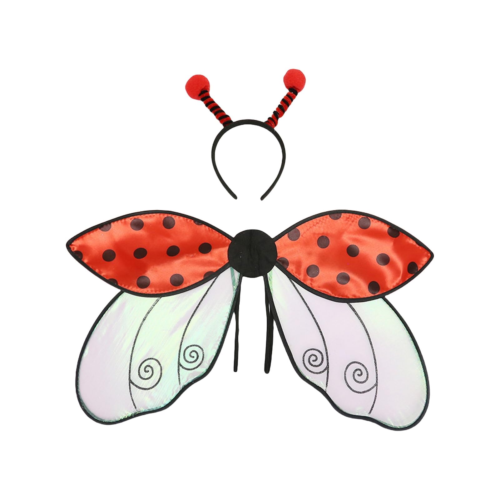 pofluany Ladybug Theme Cosplay Accessories Costume Wings Wing Universal Ladybird Dress-up Fairy for Stage Performance Halloween Parties Photo B