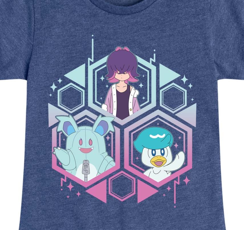 Pokémon Horizons - Nidothing Dot Quaxly - Girls Fitted Short Sleeve T-Shirt3