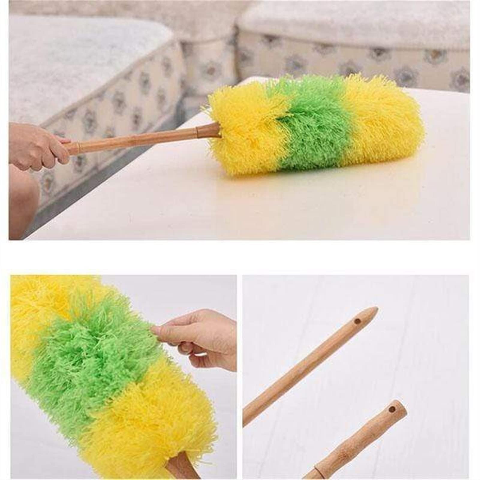 Plumero de Microfibra Suave, Cepillo para Polvo, adsorción electrostática, Limpiador de Polvo para Manos, Cepillo Antipolvo, Mango de Limpieza, plumeros