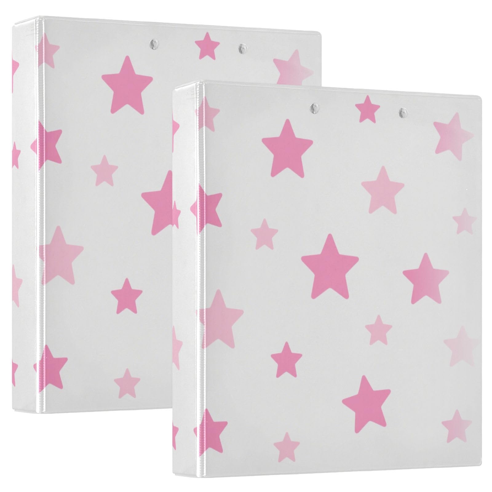 Classeurs 3,8 cm pour l'école rose étoile