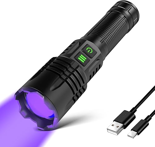 Miniatura 10 de Linterna UV de 30 W 365 nm recargable por USB, luz UV de alta potencia, linterna de luz negra para detección de orina de mascotas, curado de resina,