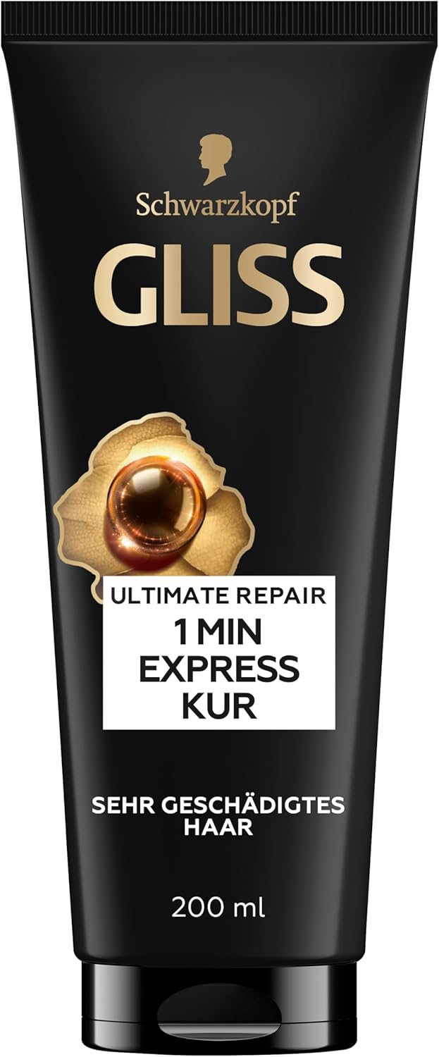 Gliss 1 minute intensive cure Ultimate Repair (200 ml), hair treatment with keratin for extremely damaged hair, effective after 1 minute