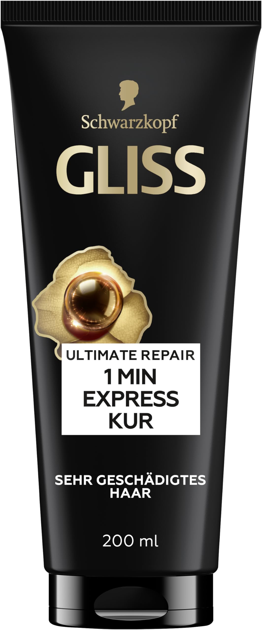 Gliss 1-Minute Intensivkur Ultimate Repair (200 ml), Haarkur mit Keratin für extrem geschädigtes Haar, schon nach 1 Minute wirksam
