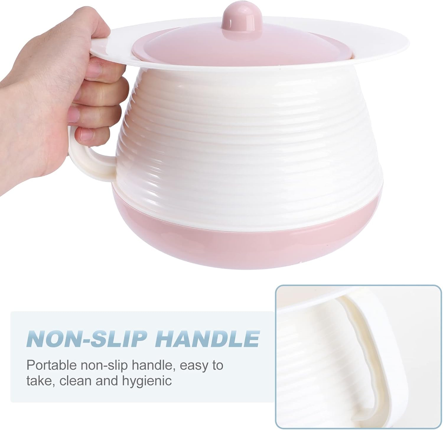 Female Urinal Car Seat 2pcs Chamber Pot with Lid Plastic Spittoon Urine Pot Potty Pee Bucket Portable Toilet Urinal Spittoon for The Elder Women and Men Car Seat Carseat