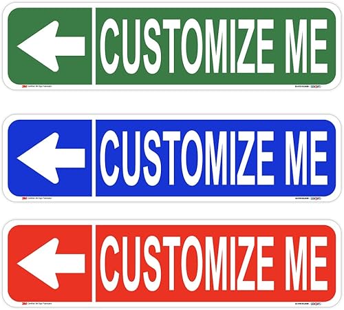 Personaliza tu propio letrero de calle con flecha izquierda, aluminio resistente al óxido, vinilo reflectante EGP, UV y calor, laminado resistente