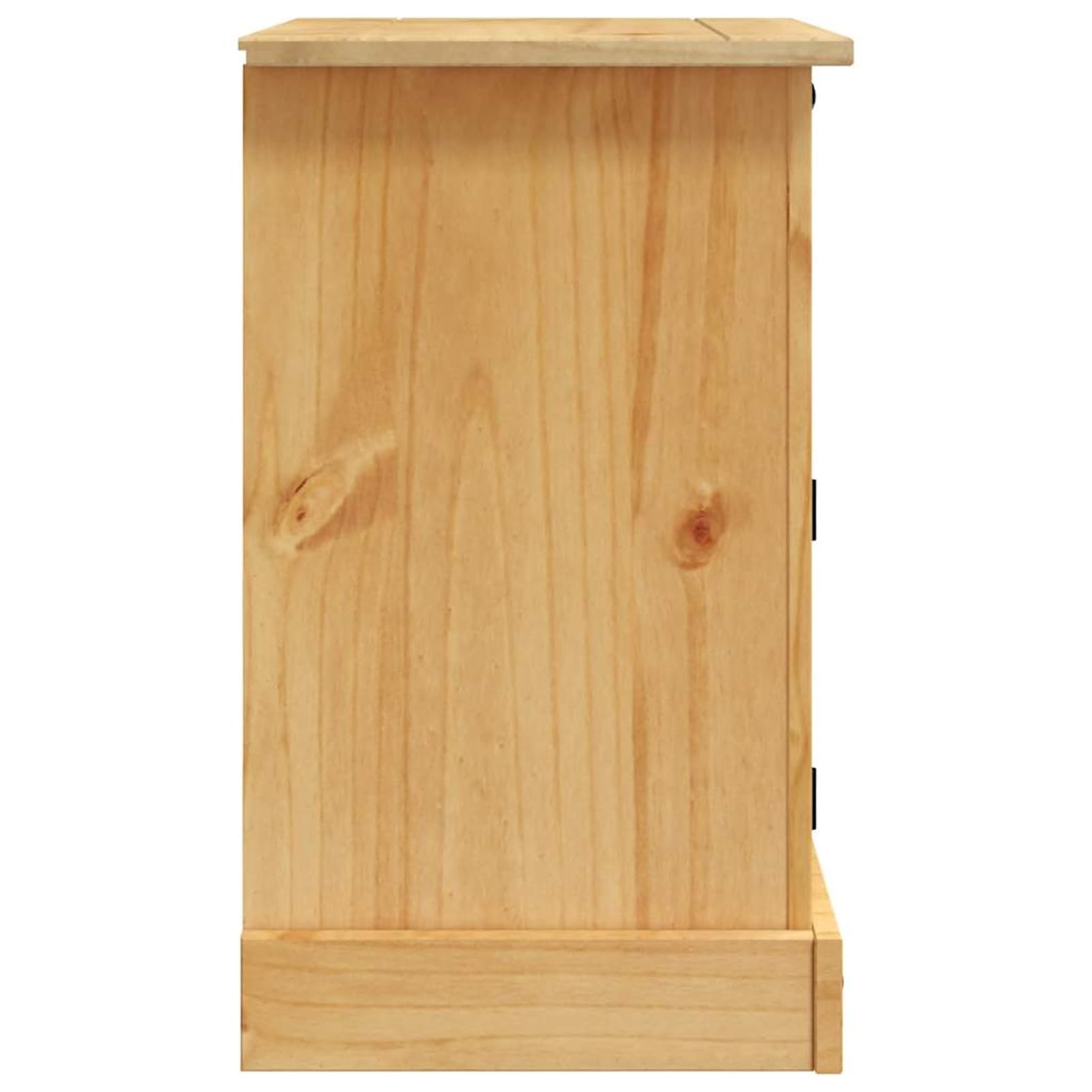 Homgoday Comodino in Legno Massello di Pino Stile Messicano Corona, Marrone, 53x39x66 cm, con Cassetto e Anta, Facile da Montare, Ideale per Camera da Letto o Soggiorno