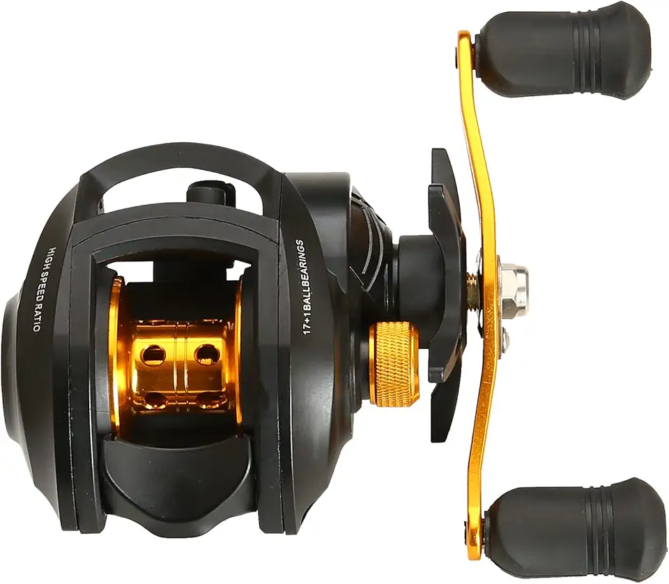 Ultra Smooth 17 1 BB Carretilha de Pesca Baitcasting com Arrasto Máximo 8kg Relação Engrenagens 7 2 e Freio Magnético Equipamento Potente