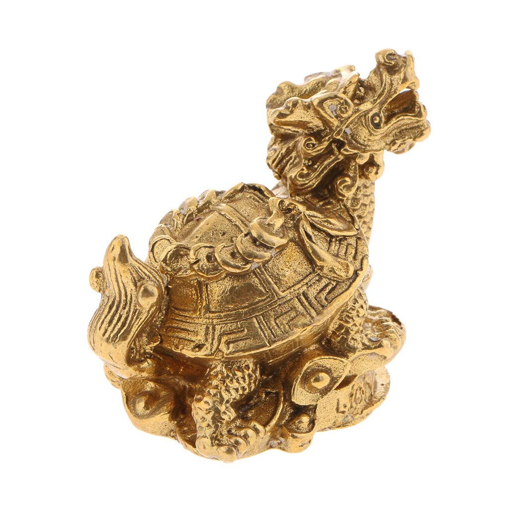 Sculture Mini Statua Decorazioni for la casa Stile casuale, Scultura astratta moderna Statua Artigianato Famiglia, Feng Shui Drago d'oro Tartaruga Protezione della ricchezza Figurina Regalo di congrat