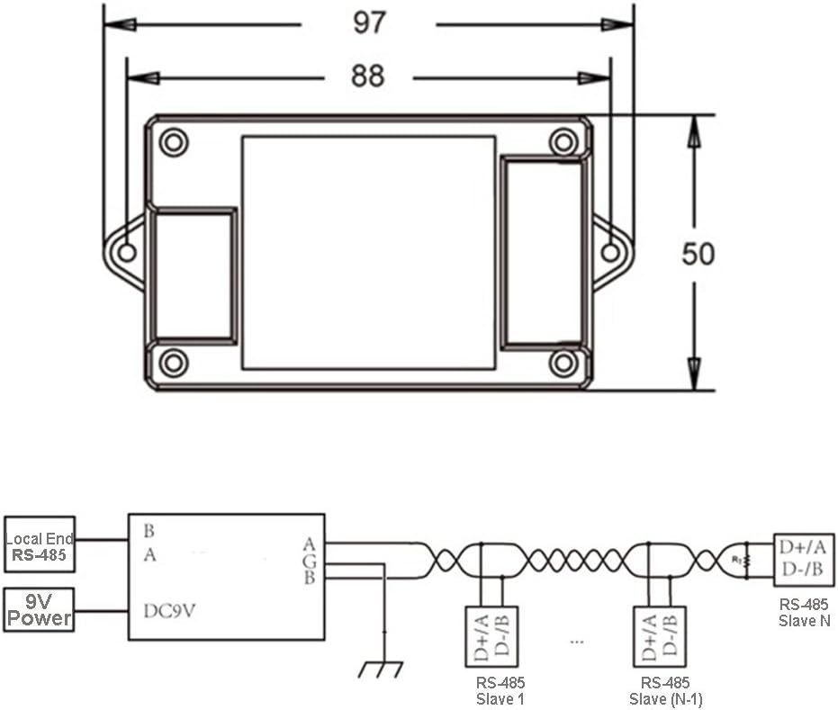 Industrial Grade RS-485 Repeater with Photoelectric Isolation and DC/DC Power Isolation for Industrial Automation, PLC Communication, and Harsh Environment Signal Amplification
