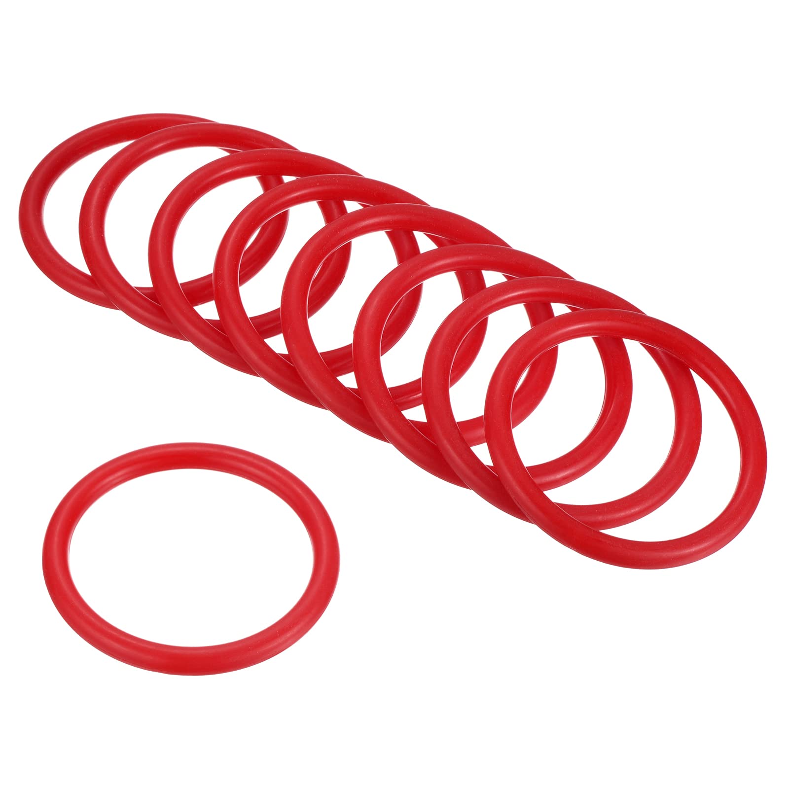 PATIKIL Carnival Ring-Toss Rings 6cm ID, 12Pcs Plastic Small Hoop,Red