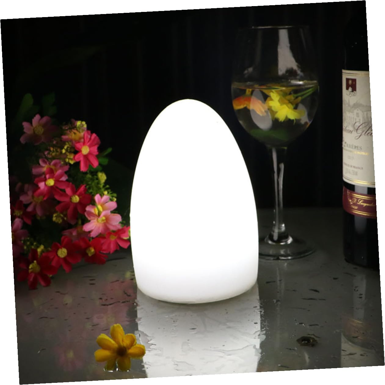 Anneome Lampada da Tavolo Ricaricabile USB a Forma di Uovo LED Colorata Luce Notturna in Plastica Bianca Dimensioni 10x15 Cm per Casa e Bar