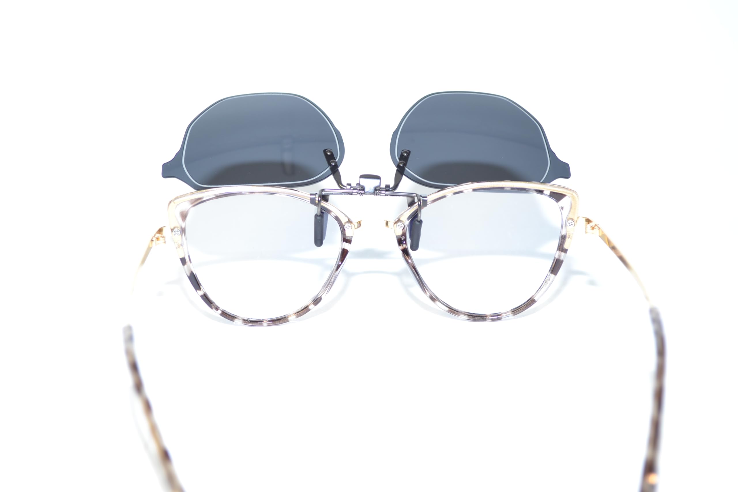 Schwarze unregelmäßige Polygon-Sonnenbrille zum Anklippen – polarisiert, blaues Licht blockierend & UV400, blendfrei für Fahren/Outdoor/Digital-Gebrauch, Schwarz