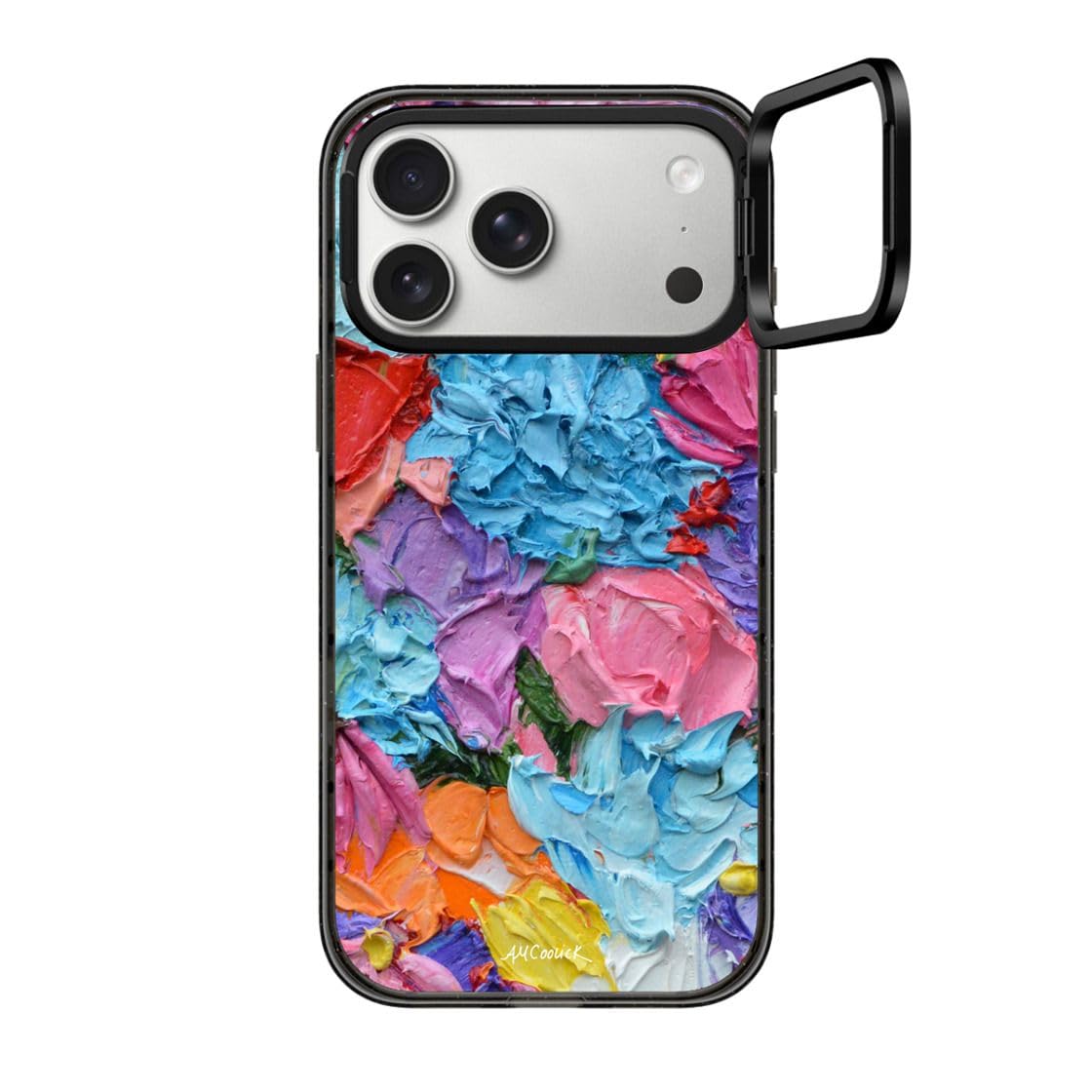 CASETiFY インパクト リングスタンド iPhone 17 Pro Max ケース [スタンド機能/MagSafe対応/耐衝撃] - Decadent Bouquet - ブラック