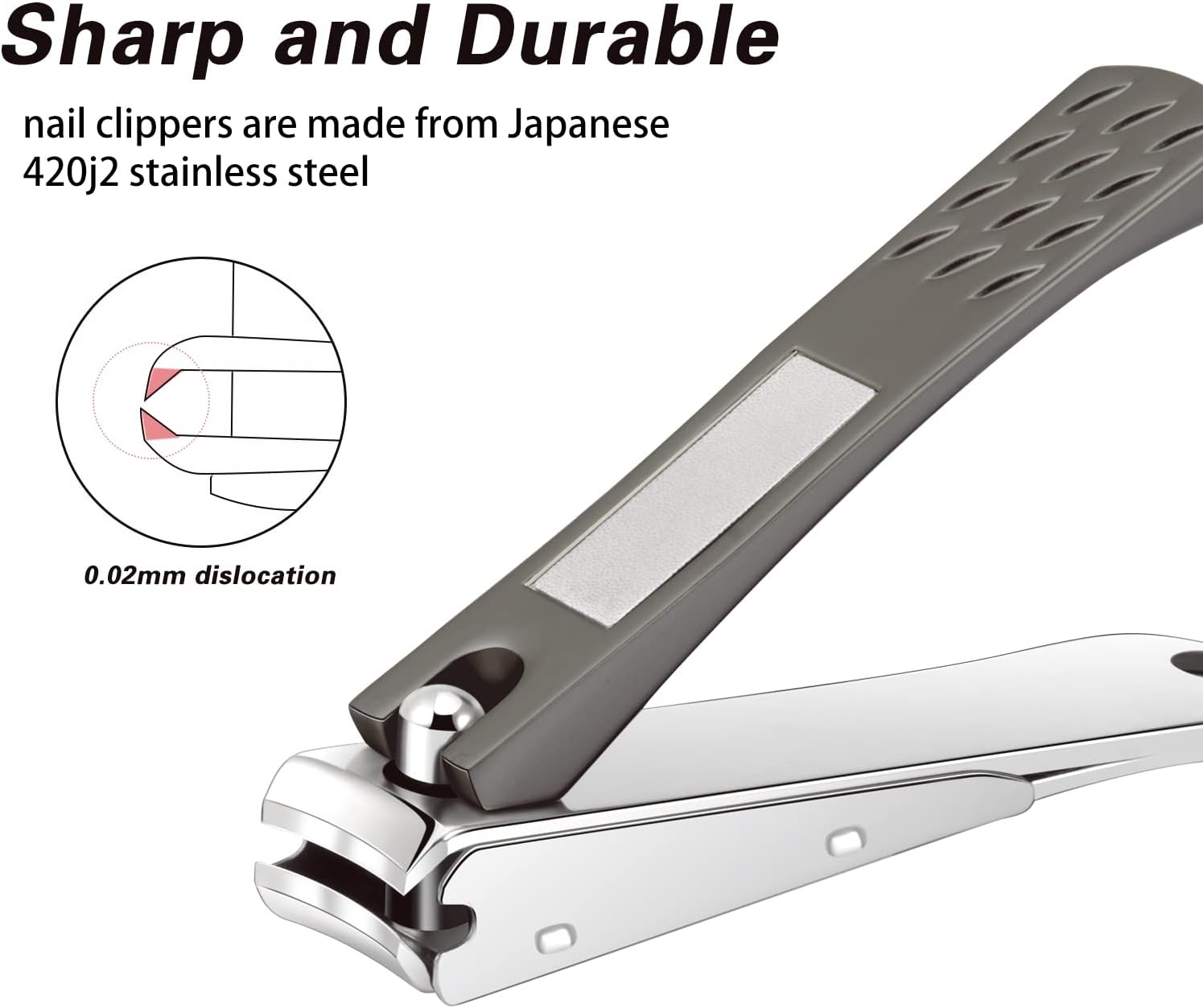 CGBE Nail Clippers Set with Catcher, Nail Clippers for Men for Thick Nails, Toenail Clippers for Women, Medical Grade Stainless Steel Sharp Nail Clippers Kit (4 Pieces)