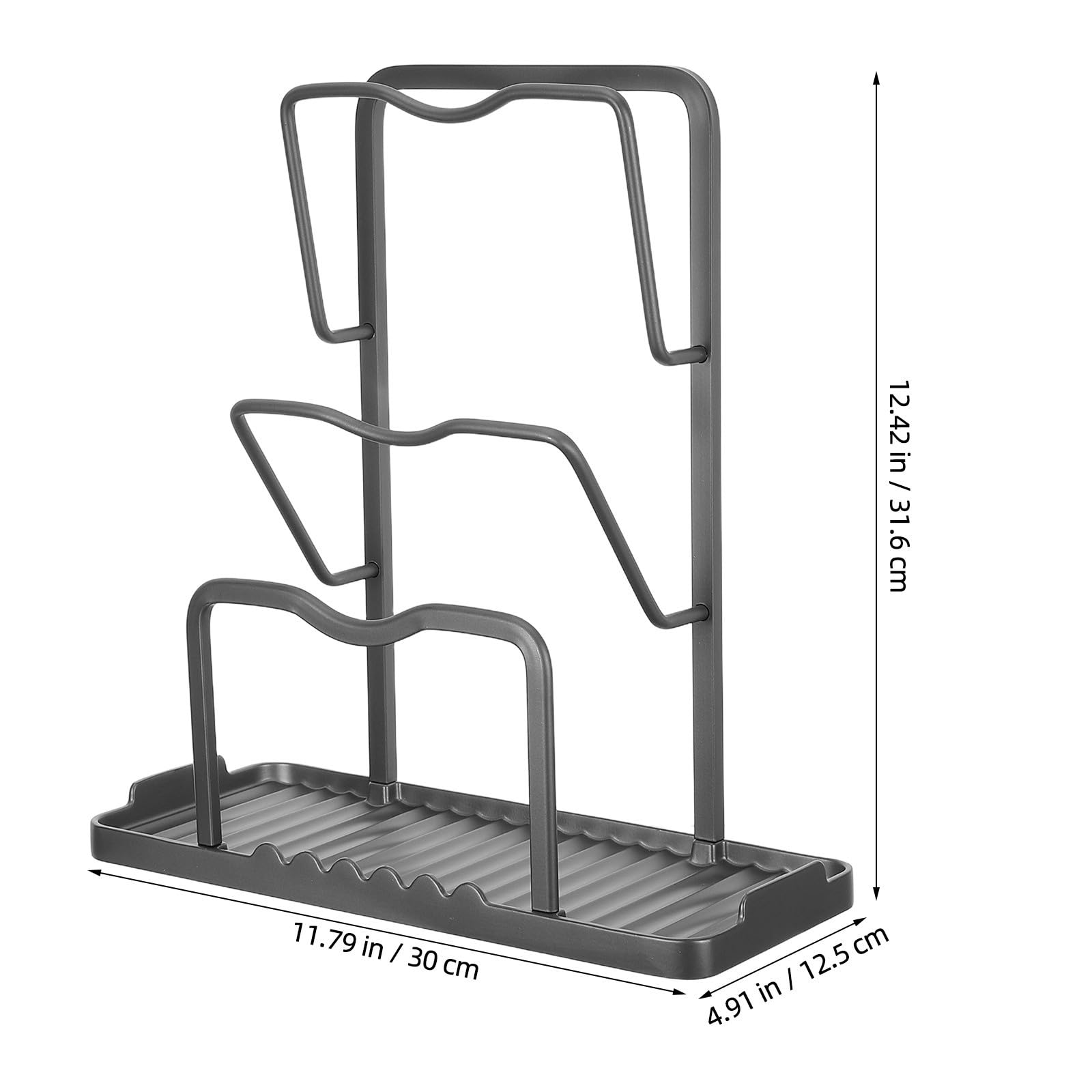 BESTYASH Organizador de 3 Niveles y Fácil Mantenimiento de Tapas de Ollas de Aluminio Espacial Ahorro de Espacio para Cocina Moderna para Uso Diario en Encimera