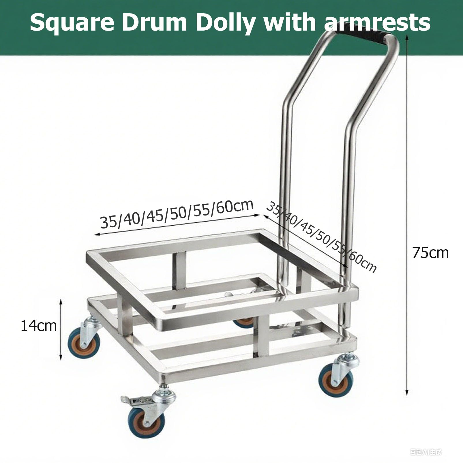 Robuster Rollwagen mit Rollen für Rolleimer, Fässer und Eimer