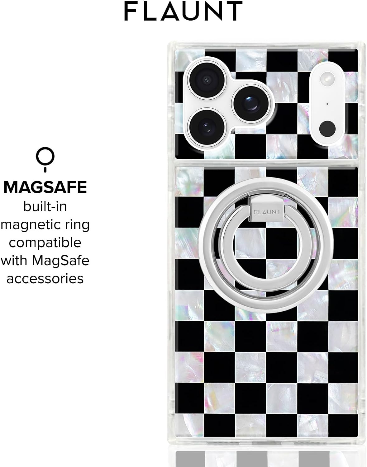  Official Square iPhone 18 Pro Case - Checkered Mother of Pearl thumbnail
