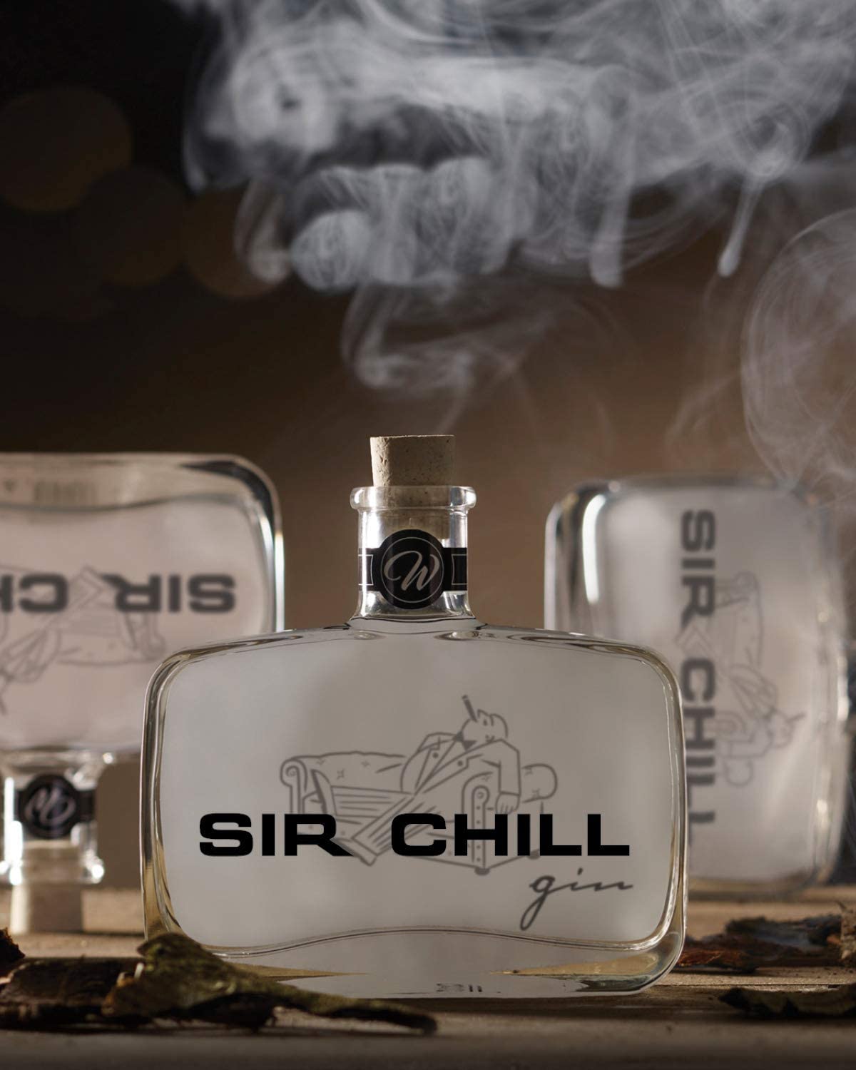 SIR CHILL Gin - Belgischer Premium Dry Gin (1 x 0,5 l) in markanter Glasflasche mit Korkverschluss, Handcraftet - 37,5% vol. Alkohol.