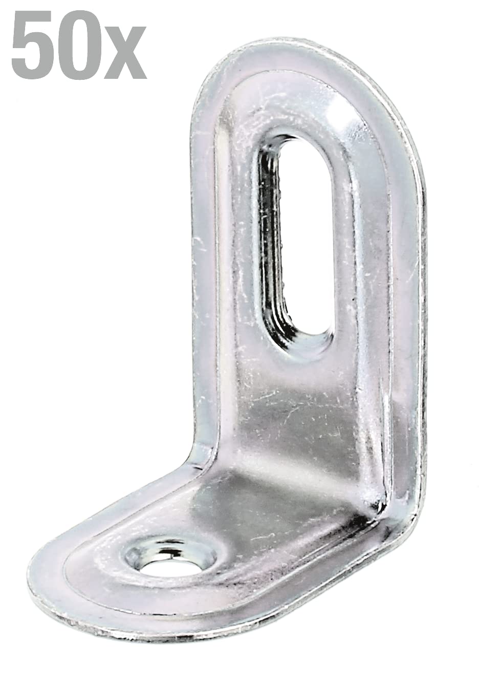 Alberts 847616 Escuadra regulable, Empotrada, Galvanizado, pasivado con capa gruesa, 40 x 22 x 28 mm, Juego de 50