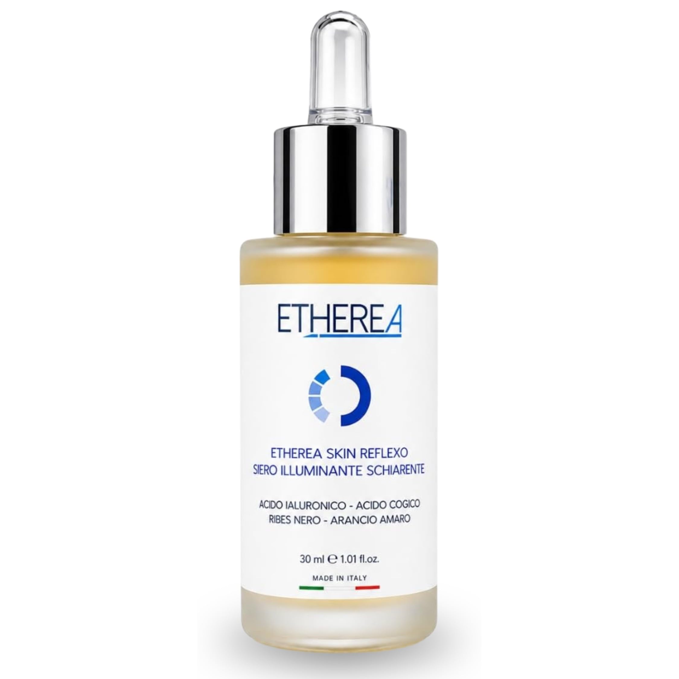 REMEDIA ONE Etherea Siero Viso Illuminante Schiarente Antimacchia, 30 ml | Illuminante Viso Antimacchia con Acido Cogico, Acido Ialuronico ed Estratti di Ribes Nero e Arancio Amaro, Nichel Tested