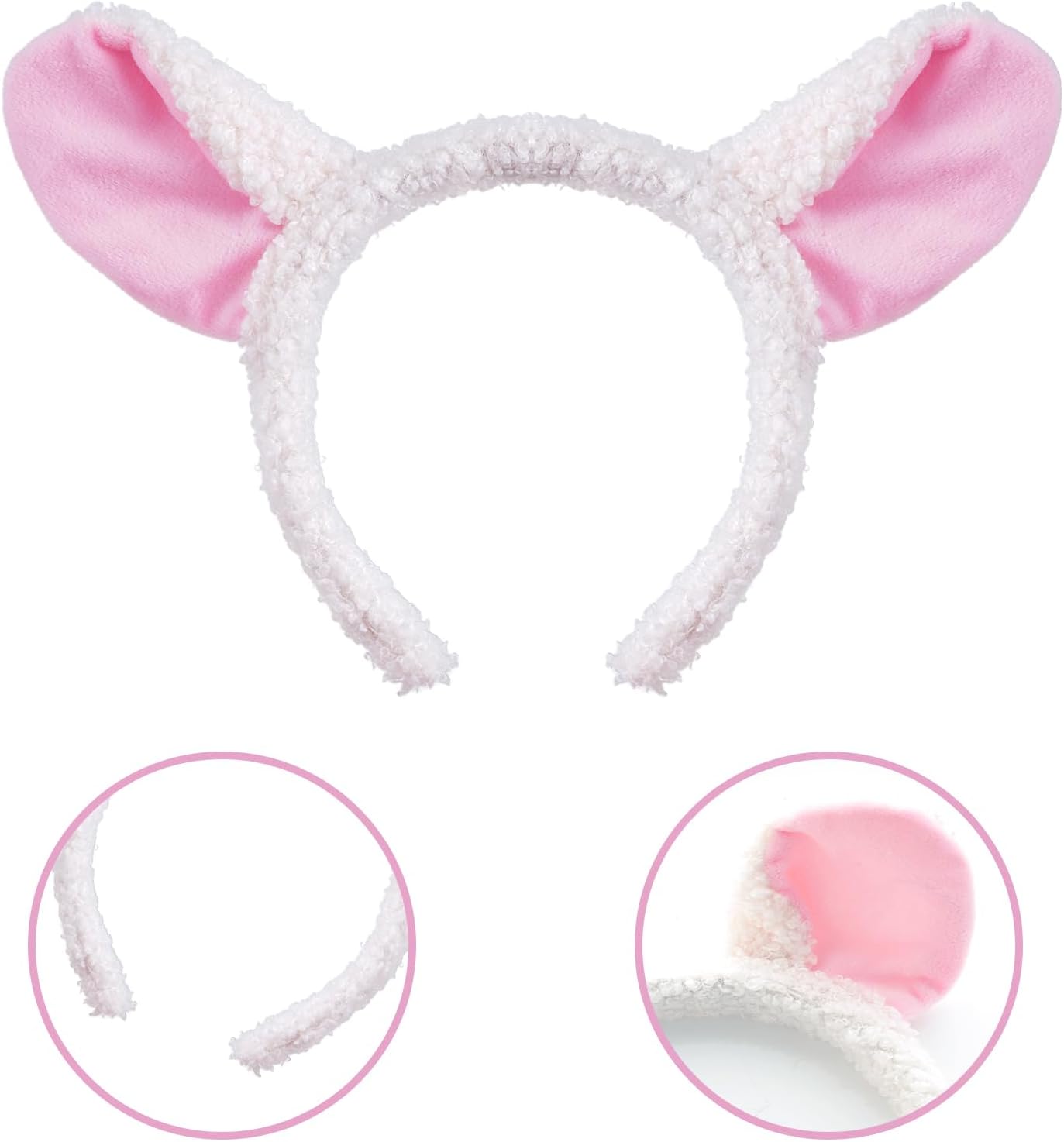 9 Pcs Lamb Sheep Costume Accessories Including Lamb Headbands Bowtie and Tail for Birthday Animal Cosplay Halloween Party Costume Supplies - Image 3