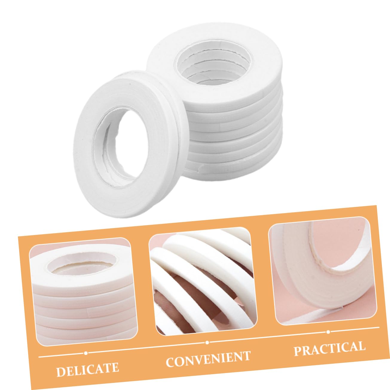 Beatifufu 10 Bags x 3 Rolls Lash Extension Tapes Adhesive Lash Tapes for Women Non-woven Fabric Prevents Clumping Natural Look Salon