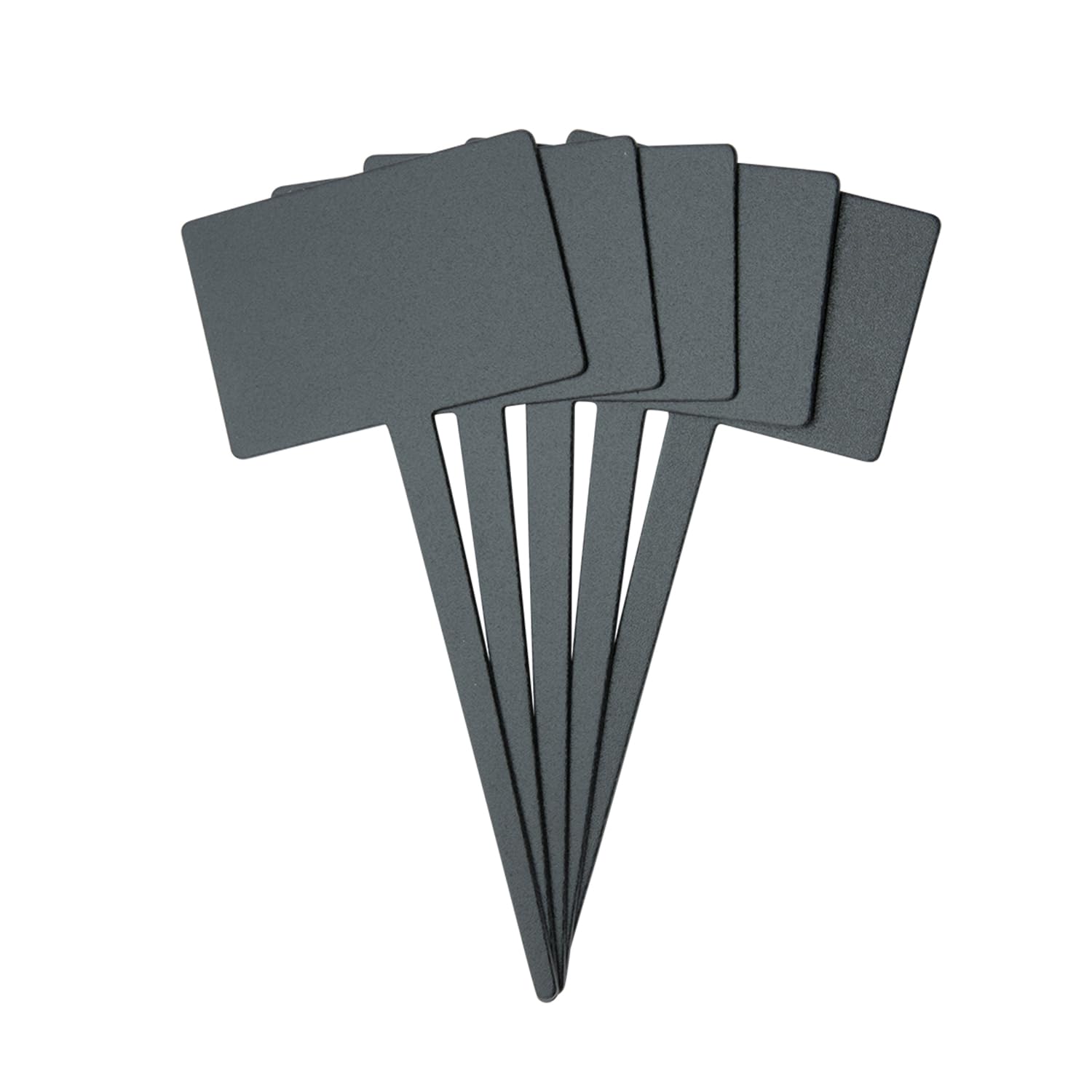SECURIT Set 5 Etiquetas Pizarra Clavar Rectangulares Doble Cara 18x8x0,1 cm Negro + Rotulador Tiza