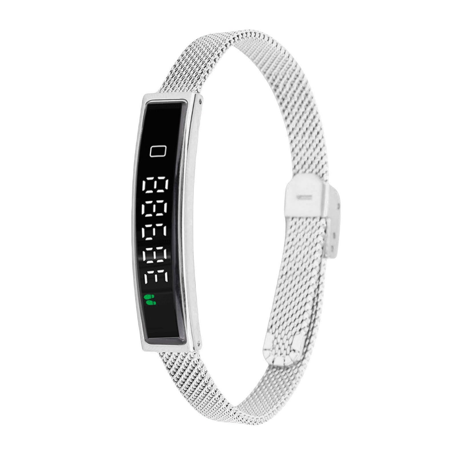 Wakects Pulsera Inteligente Rastreador De Ejercicios con Bluetooth 5.3, Pulsera De Ejercicios A Prueba De Agua Contador De Pasos Rastreadores De Actividad para iOS Correr Nadar (Silver)