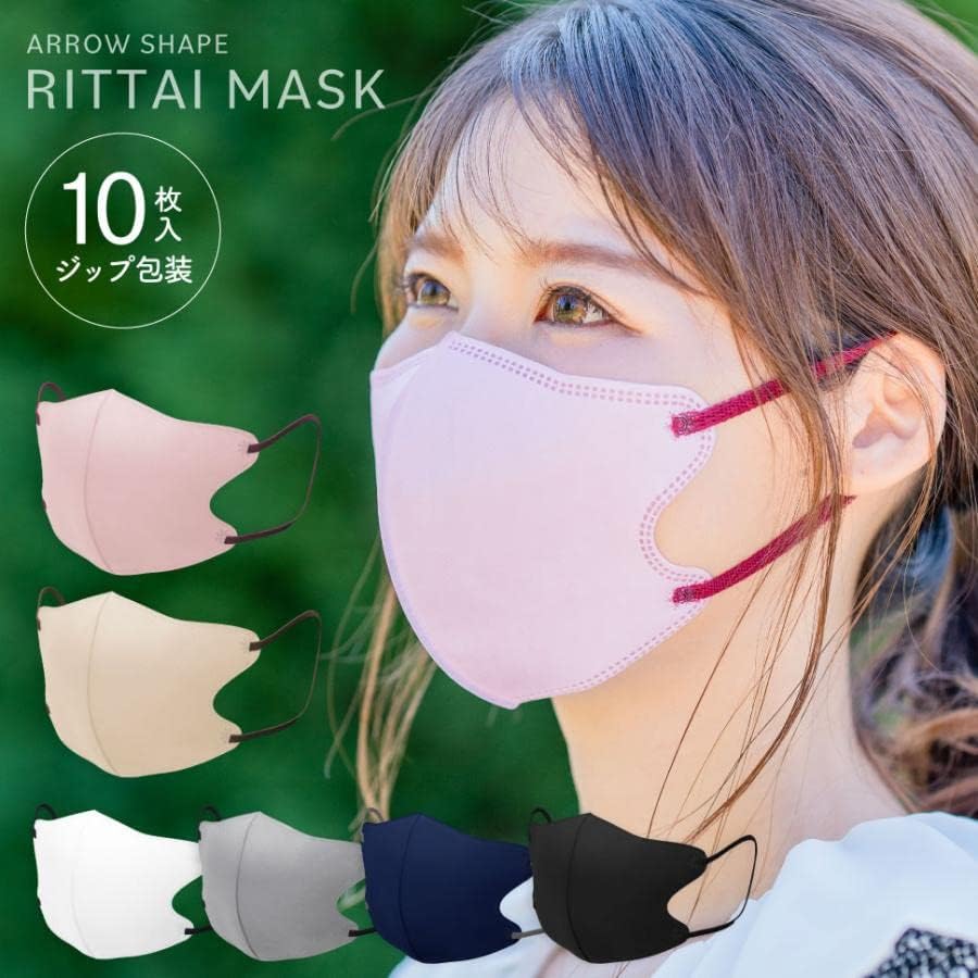 Amazon.co.jp: [TANOZ] 立体 弓型 不織布 バイカラーマスク10枚袋入