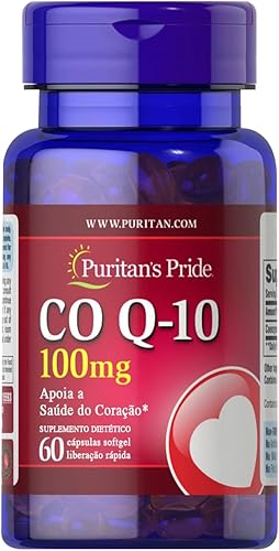 Q-Sorb CoQ10 de 100 mg apoya la salud del corazón 60 cápsulas blandas de liberación rápida de Puritans Pride 60 unidades