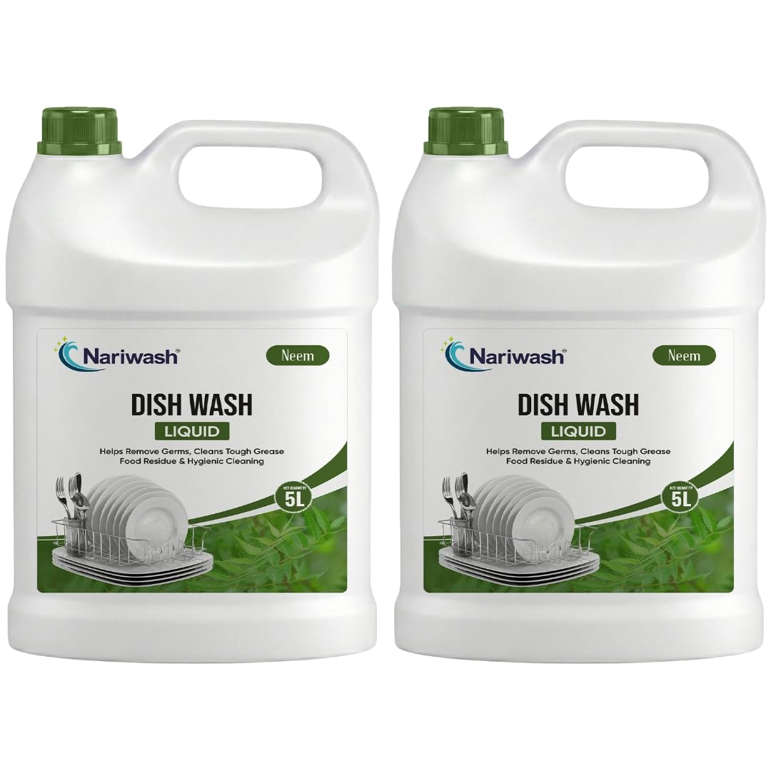 Neem Power Dishwash Liquid | Tough Grease Cutter with Natural Neem Extract | Removes Oil & Odor | Gentle on Hands | Long-Lasting Shine for Utensils | Fresh Herbal Clean (10, litres)-picture-25