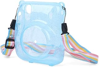 Capa Protetora para Câmera Estojo Protetor para Câmera Instant Camera Mini11 para Armazenamento + Câmera de Proteção Instant Camera Mini11 (concha de brilho azul)