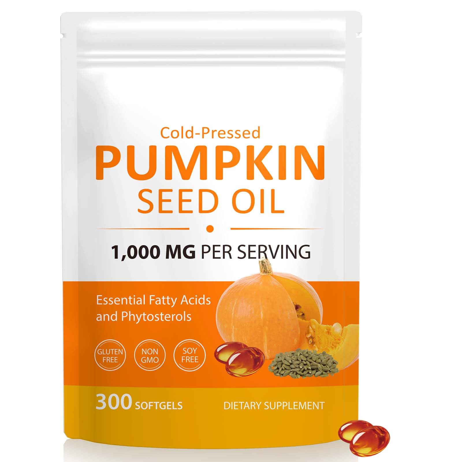 newseel Pumpkin Seed Oil with Saw Palmetto Capsules Supplement for Women Men | Supports Hair, Urinary, Bladder & Prostate Health, 300 Softgels (1)