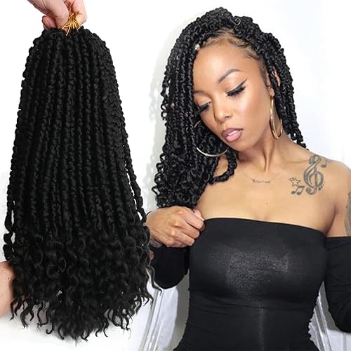 7 piezas de trenzas de ganchillo con rizos de resorte, 14 pulgadas, rizado Marley Twist para mujeres negras (14 pulgadas, negro (1B#))