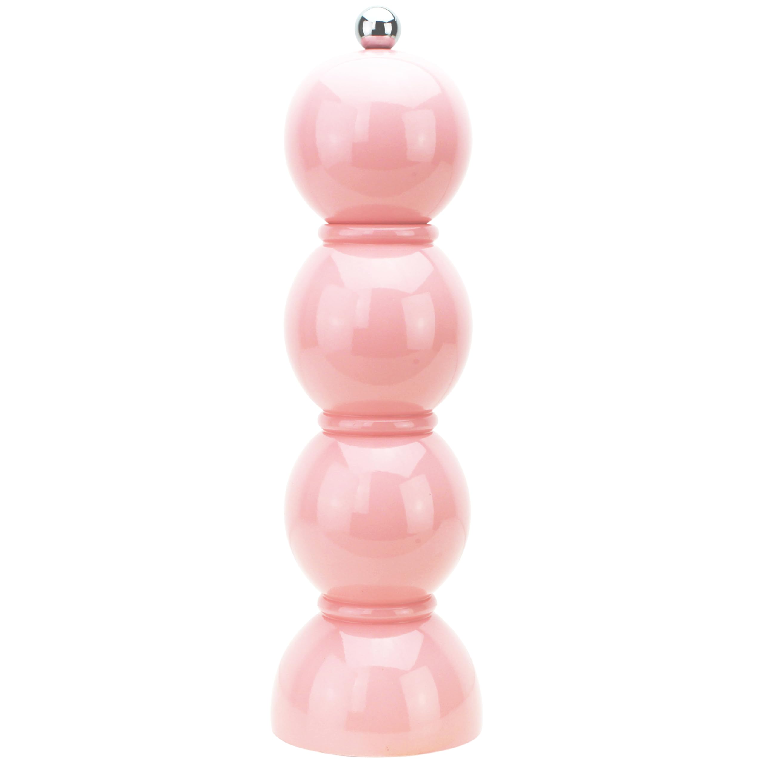 Addison Ross Bobbin Salt or Pepper Mill – Easy Twist Ceramic Grinder – Sustainable Rubber Wood – Modern Design – Ideal Wedding Gifts or Housewarming Gift – Kitchen Accessories – Pink – 24cm