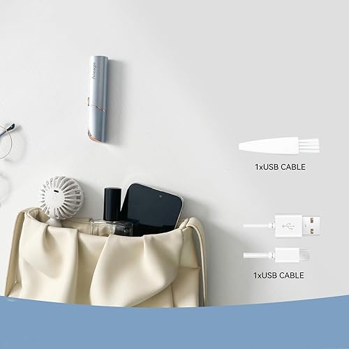 Miniatura 7 de Removedor de vello facial para mujeres, afeitadora de cabello sin dolor recargable con luz LED, maquinilla de afeitar eléctrica impecable para la