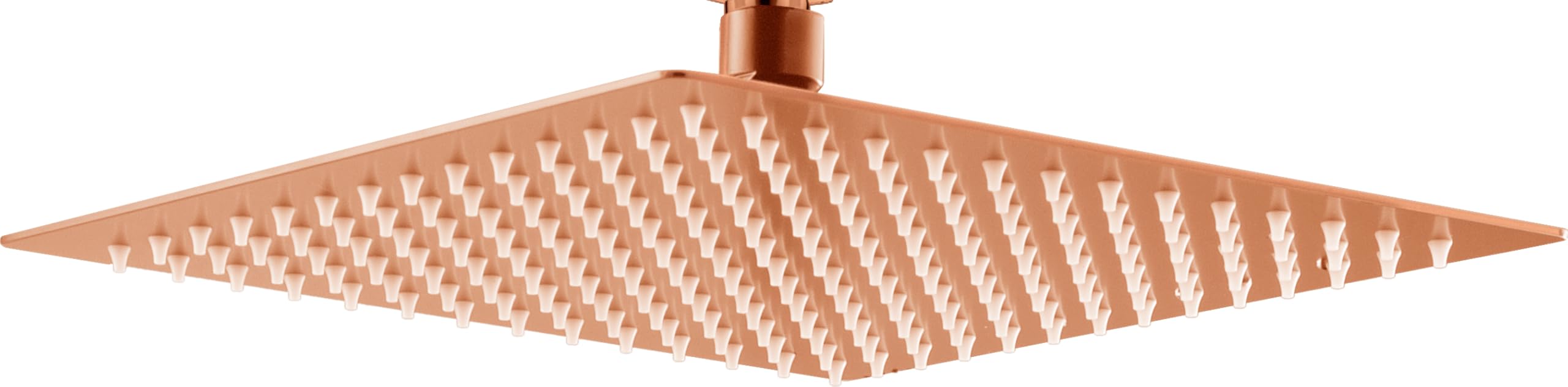 IMEX - Rociador Ducha Efecto Lluvia 25x25cm Oro Rosa Cepillado | Rociador Cuadrado Extraplano y Antical para Columna de Ducha | Fabricado de Acero Inoxidable S.304 | Recambio Original IMEX