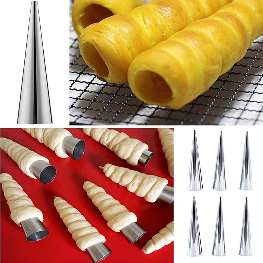 28 Pz Cannoli Tubi Set, Cannoli Form tubi Cream Roll Mold Acciaio Inox Antiaderente Coni Baking Mold Croissant Stampi Pasticceria per Torte Pane Cream Horn Roll Mold
