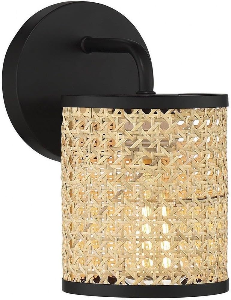 1 Light Wall Sconce in Bohemian Style-9 inches Tall and 5 inches Wide 1 Light Wall Sconce in Bohemian Style-9 inches Tall and 5 inches Wide 159-Bel-4636224, Black