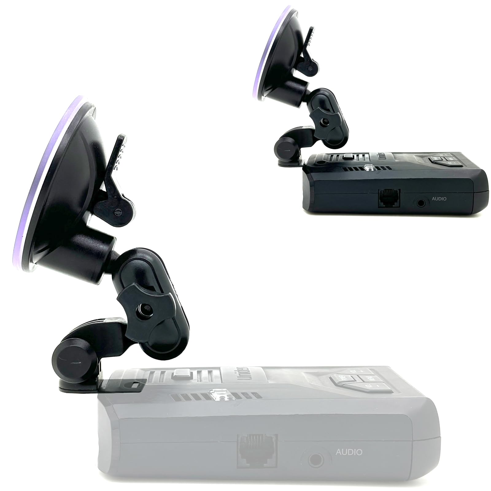 LycoGearEhnanced Dual Ball Joint Adjust Suction Cup Bracket Compatible for UNIDEN R1 R2 R3 R4 R7 R8 R9 DFR3 DFR6 DFR7 DFR8 DFR9 Radar Detector